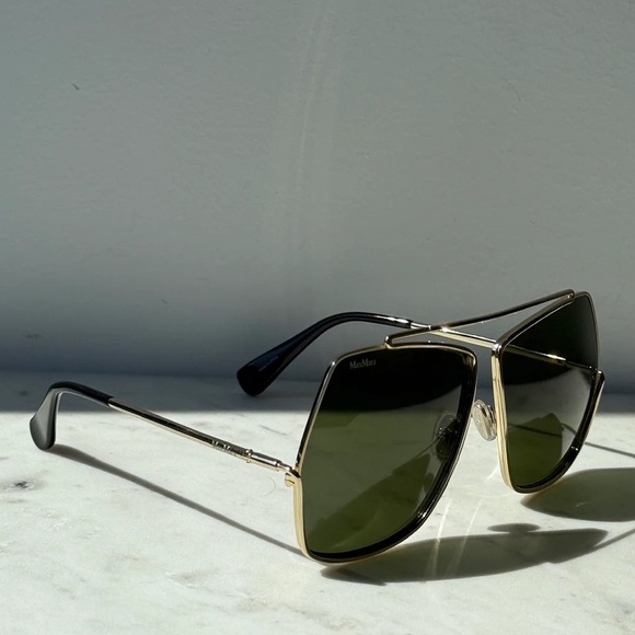 NWT Max Mara Oversized Sunglasses in Gold main image 3